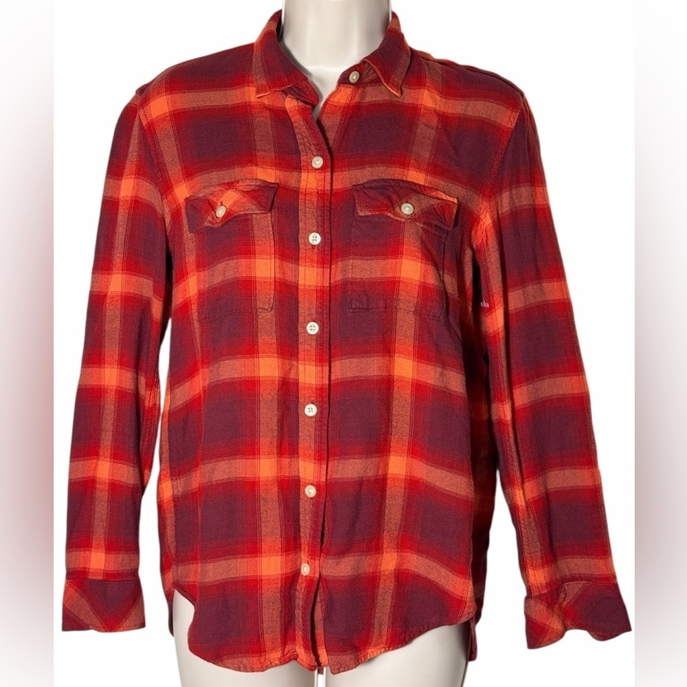 GAP x Pendleton Shirt Women’s XS Red Plaid Button-Up Long Sleeve Flannel Collab - Picture 2 of 11